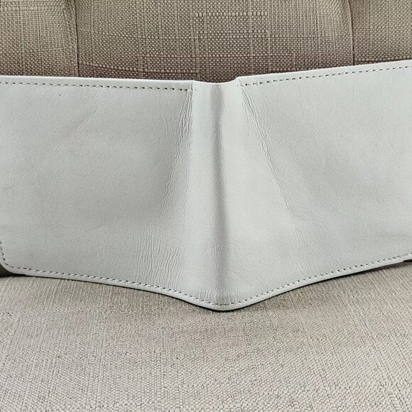 Bi Color Wallet Handmade Billfold White/Red Genuine Leather Cardholdder - Picture 4 of 10